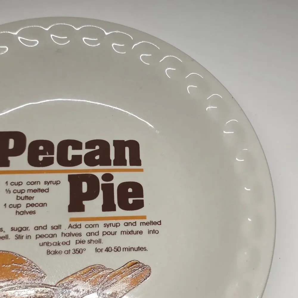 Mount Clemens Pottery Pecan Pie Recipe Dinner Plate 10
